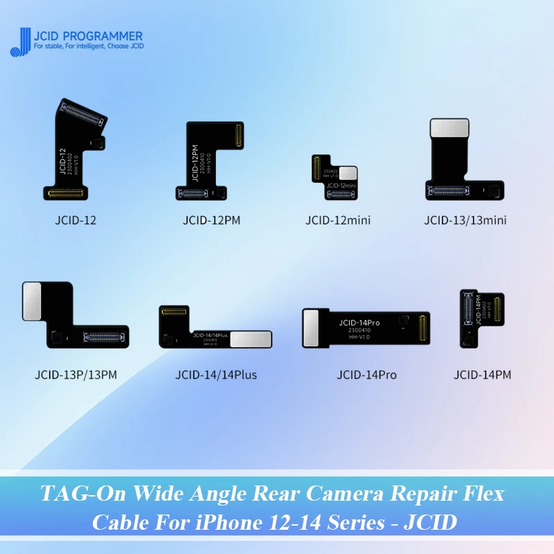 JCID Tag-On Wide Angle Rear Camera Repair Flex Cable For iPhone 12/ 12PM/ 12MIN/ 13/ 13MINI/ 13P/ 13PM/ 14/ 14Plus/ 14Pro/ 14PM