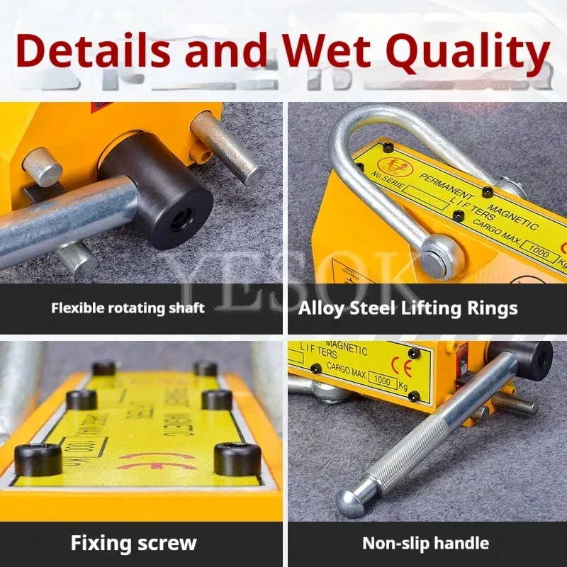 คุณภาพสูง Hoisting Magnet Lifter ดูด Strong Magnetic Crane ประหยัดแรงงานแม่เหล็กถาวรดูดถ้วยแม่เหล็กไฟฟ้า