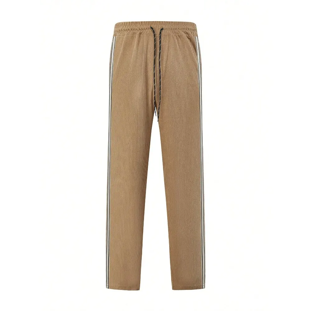 

Men's corduroy pants with drawstring details, casual style long sports pants, suitable for daily wear, jogging, and other occasi
