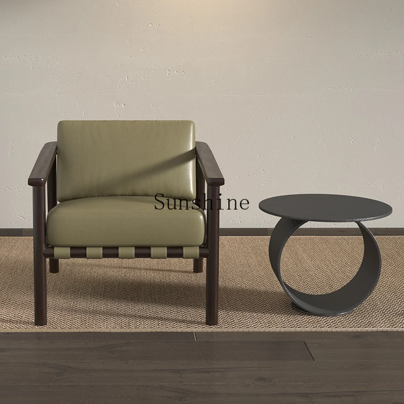 

Solid wood single sofa modern minimalist living room casual armchair