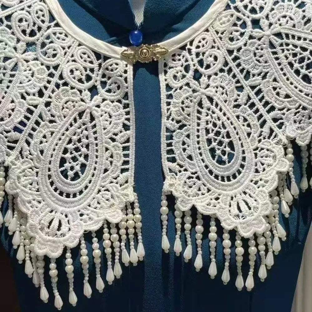 Elegant Polyester Cheongsam Shawl New Chinese Style Waterdrop Tassel Tassel Stole Retro Toast Dress Wrap Wedding Toast Outfit
