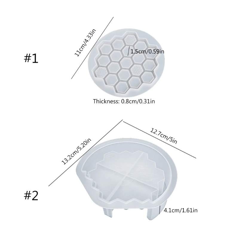 قالب خرسانة من السيليكون على شكل قرص العسل مصنوع يدويًا لتزيين قاعدة أكواب الشاي