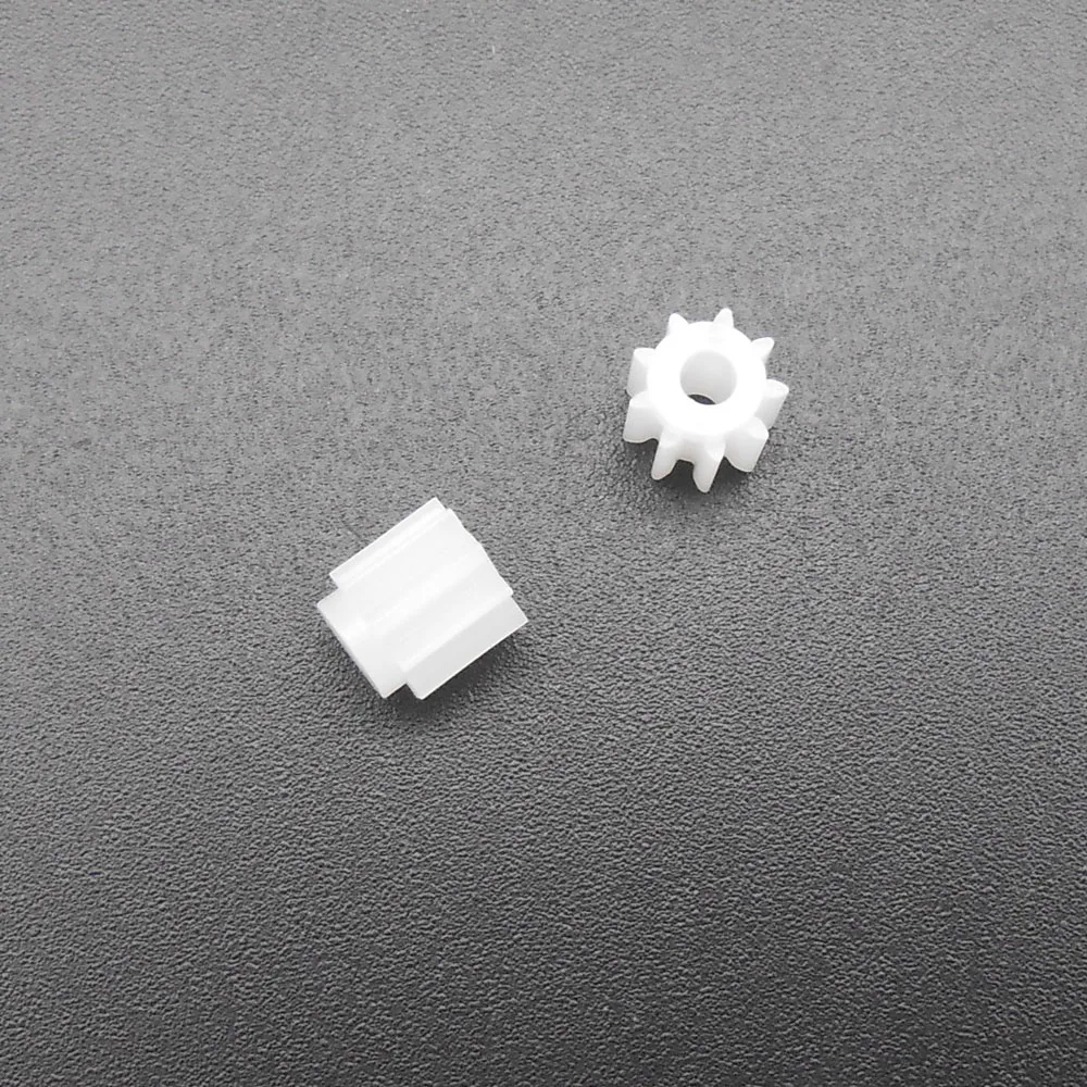 [50Pcs/Lot] 0.5M 9T 2A 0.5 Modulus Spur Gear Pinion Aperture 2mm 1.95mm 9 Teeth With 1MM No Teeth Shoulder Tight Fit 5.3MMX5.5MM