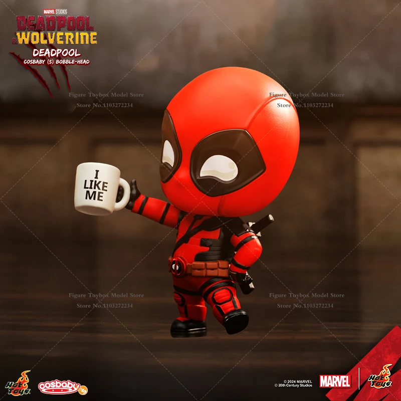 HotToys Cosbaby Mini Collectible Action Figure Deadpool Girl Boy Dog Toys Cable Juggernaut Home Scene Accessory Mini Fans Doll