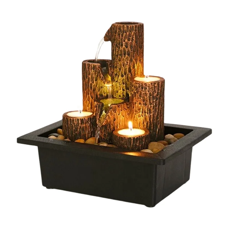 auau-小型卓上噴水流水装飾工芸品キャンドルホルダー流水付き