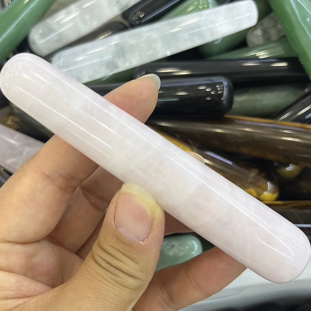 Natural crystal, quartz massage stick, stone wand for healing