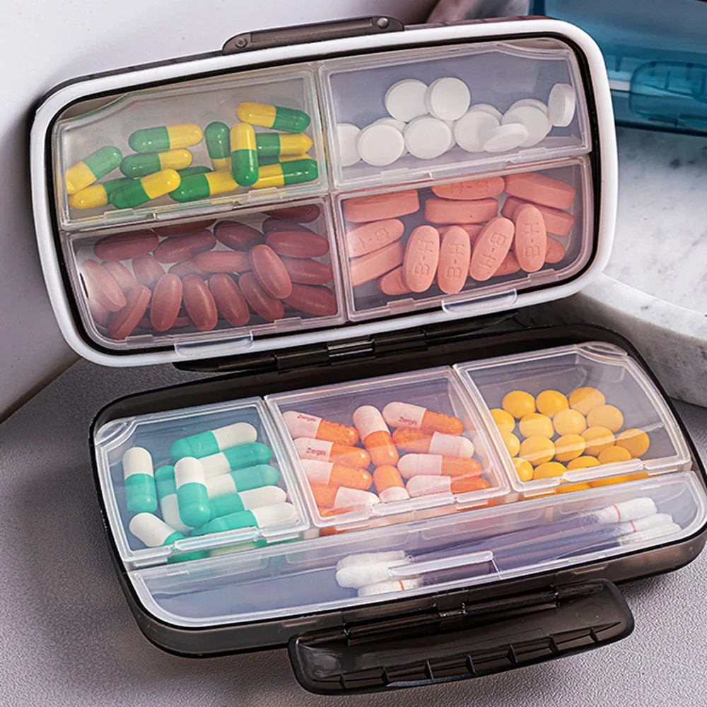 Large Space Pill Box Weekly Monthly 9 Grids Pill Storage Plastic Medicine Pill\'s Box Travel Tablet Dispenser Independent Case