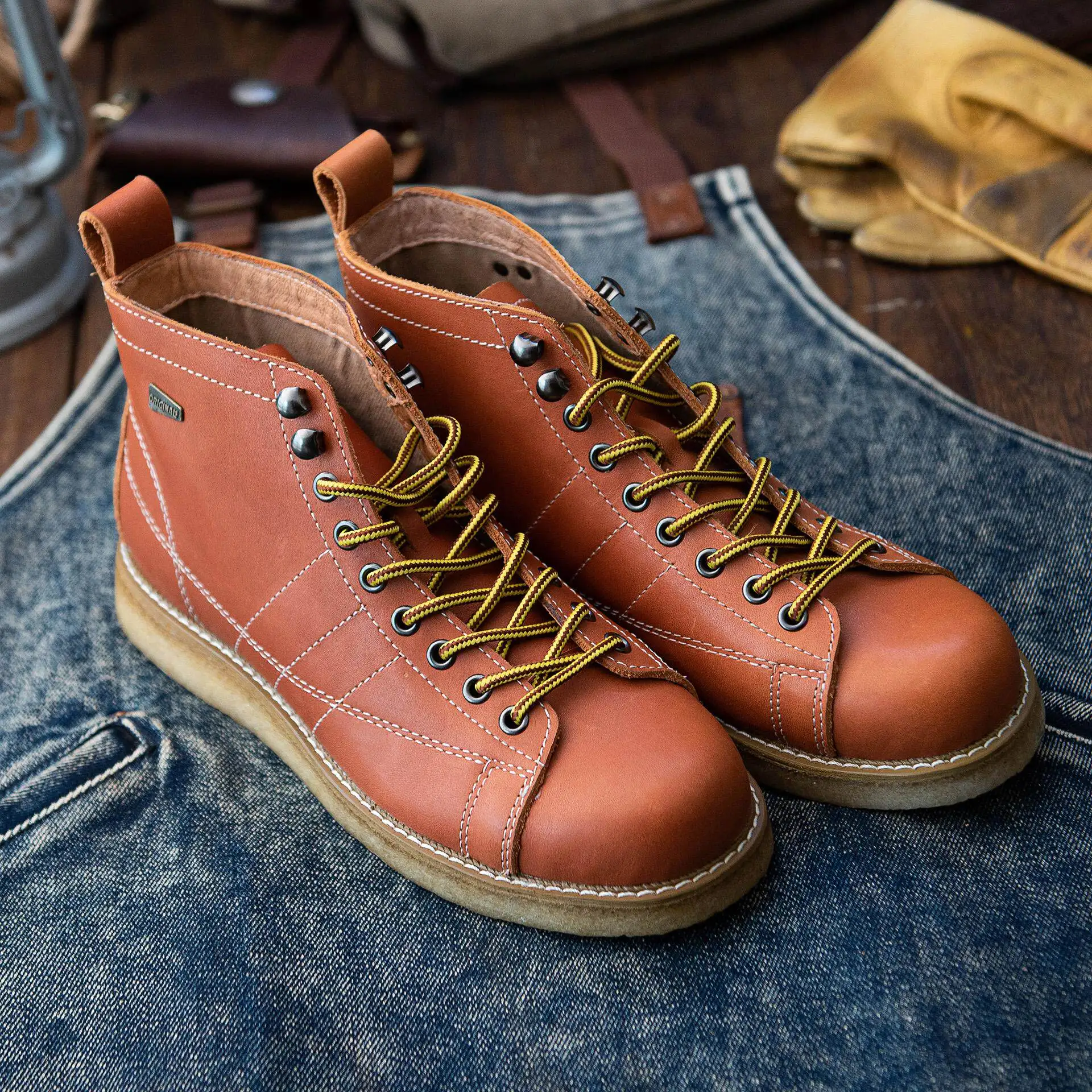 

Мотоциклетные кожаные износостойкие высокие туфли в стиле ретро, мотоциклетные ботинки, уличные ботинки для верховой езды, размер 39-43