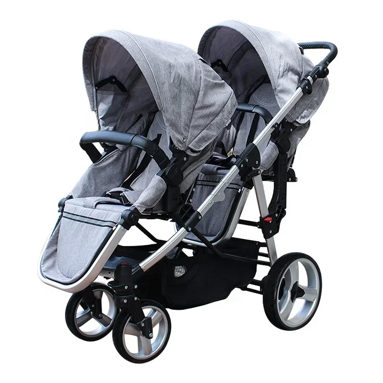 Good Quality Large Wheels Twins Baby Stroller Lightweight Travel Stroller High Landscape Good shock absorption For Two Baby Use