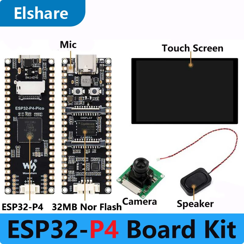 ESP32-P4 PICO Development Board with MIPI DSI 10.1-inch Display, Audio Speaker, and CSI Camera