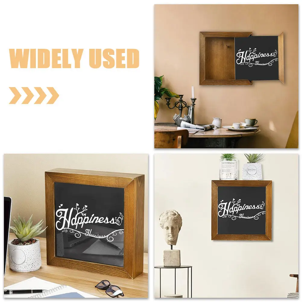 Wooden Photo Frame Hidden Storage Piggy Bank Money Saving Box Creative Coin Bank for Bedroom Study Living Room