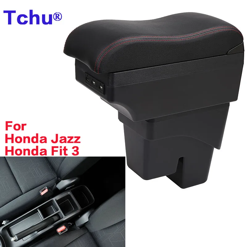 

For Honda Jazz Armrest Box For Honda Fit Jazz 3 Car Armrest 2014 2015 2016 2017 2018 2019 2020 Armrest Storage box Auto Parts