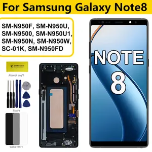Bilashmart Screen Samsung Note8 N950 N950F N950U LCD Display Touch Screen Digitizer with Frame Samsumg Galaxy Note 8 Replacement