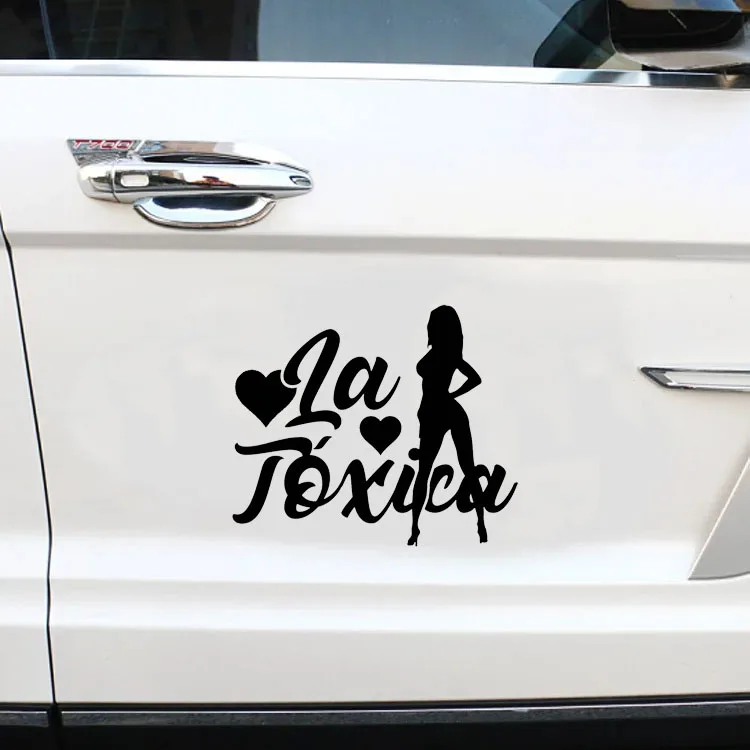 

Забавная наклейка на автомобиль LA TOXICA Fish Girl, виниловая наклейка с кондиционером, устойчивая к царапинам, графика на лобовое стекло, ПВХ, оптовая продажа