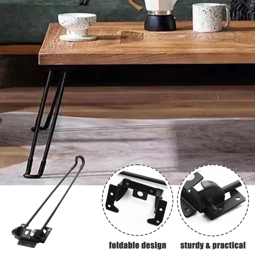 4 Buah Kaki Meja Lipat Logam Model Jepit Rambut, Penyangga Besi Kuat untuk Meja Kopi, Nakas, Meja Kerja, Perbaikan Furnitur