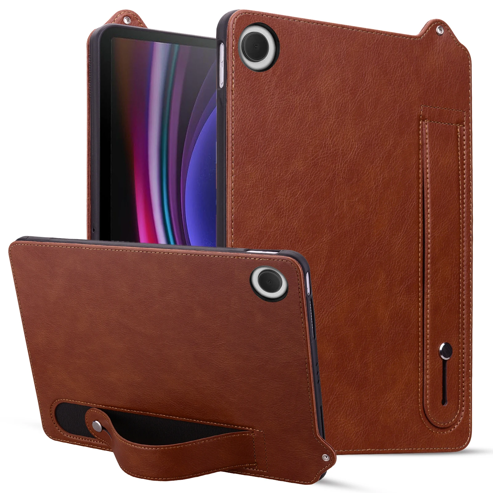 

For Samsung Galaxy Tab A9 Plus 11 2023 SM-X210 SM-X215 Hand Strap PU Leather Soft Tablet Cover A9 8.7 2023 SM-X110 SM-X115 Case