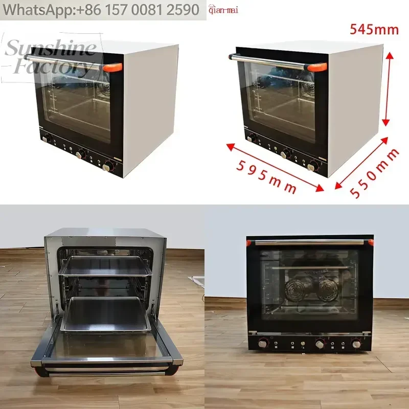 Factory Direct Sale 4 Trays Steam Convection Oven Stainless Steel Built-In Ovens Hot Air Convection Baking Oven
