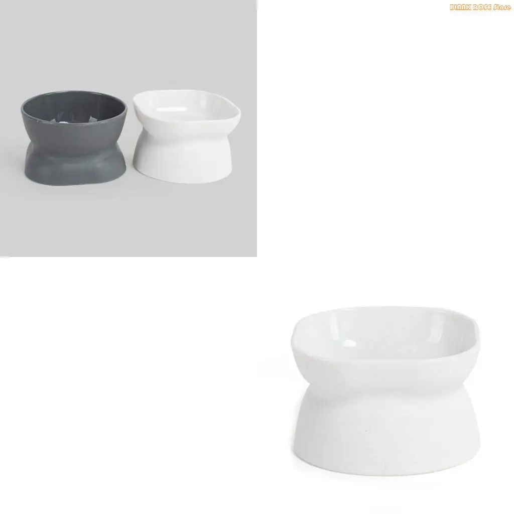 K1AE Raised Cats Bowls Tilted Elevated Cats Bowl for Small Dogs Protect Pe
