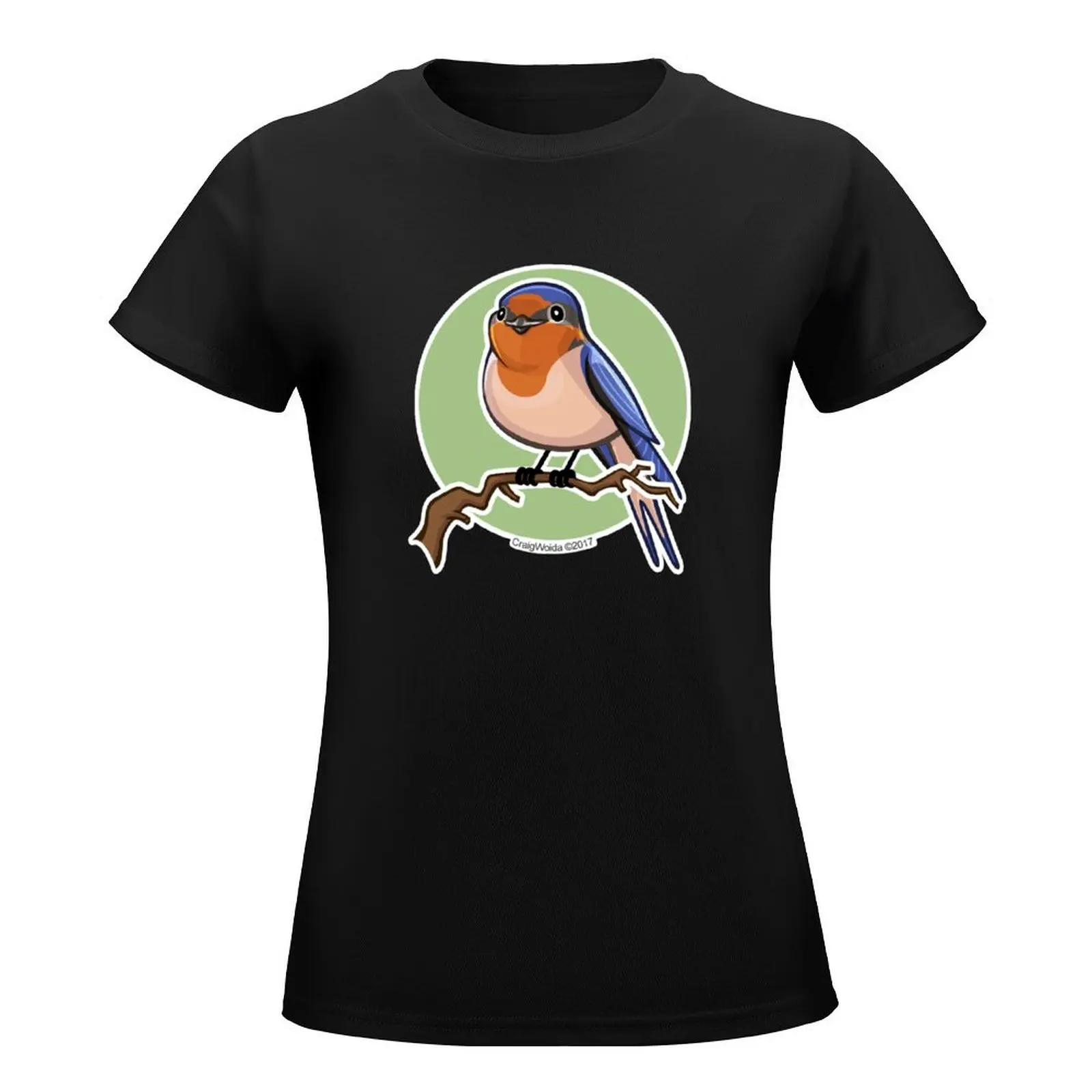 Barn Swallow over green background T-Shirt shirts graphic tees funny aesthetic clothes Women t-shirts