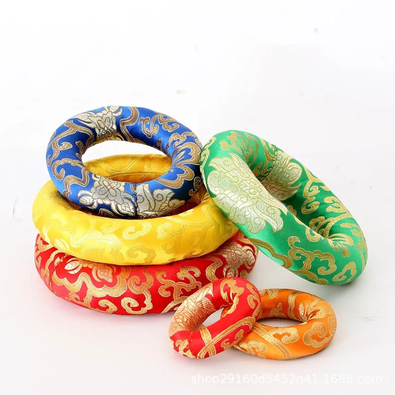 Handmade Singing Bowl Mat Thicken Tibetan Bowl Cushion Random Color Buddhist Bowls Pillow Yoga Meditation Instrument Accessories