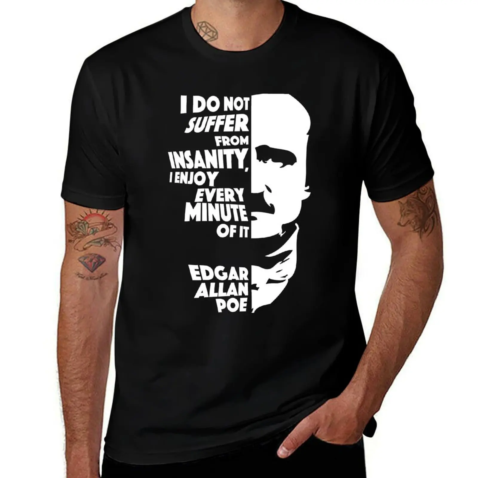 

Edgar Allan Poe Insanity T-Shirt Graphic Print Short Sleeve T-Shirt