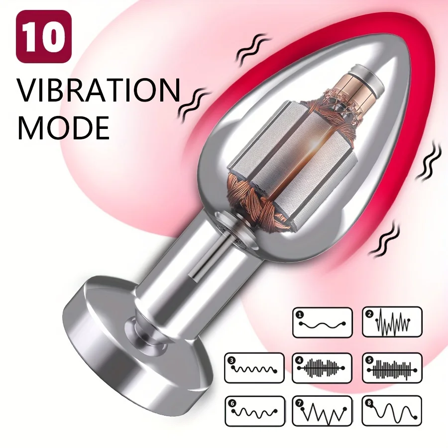 Butt Plug Toys 10 mode Anal Vibrator Prostate Stimulor Toys With Remote Control, Magnetic charging Masturbation Adult Sex Toy