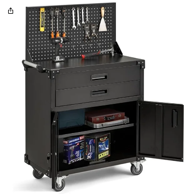 Steel Rolling Workshop Cart Tool Trolley Workstation With Caster Tools Storage Drawer Chest OEM Customizable