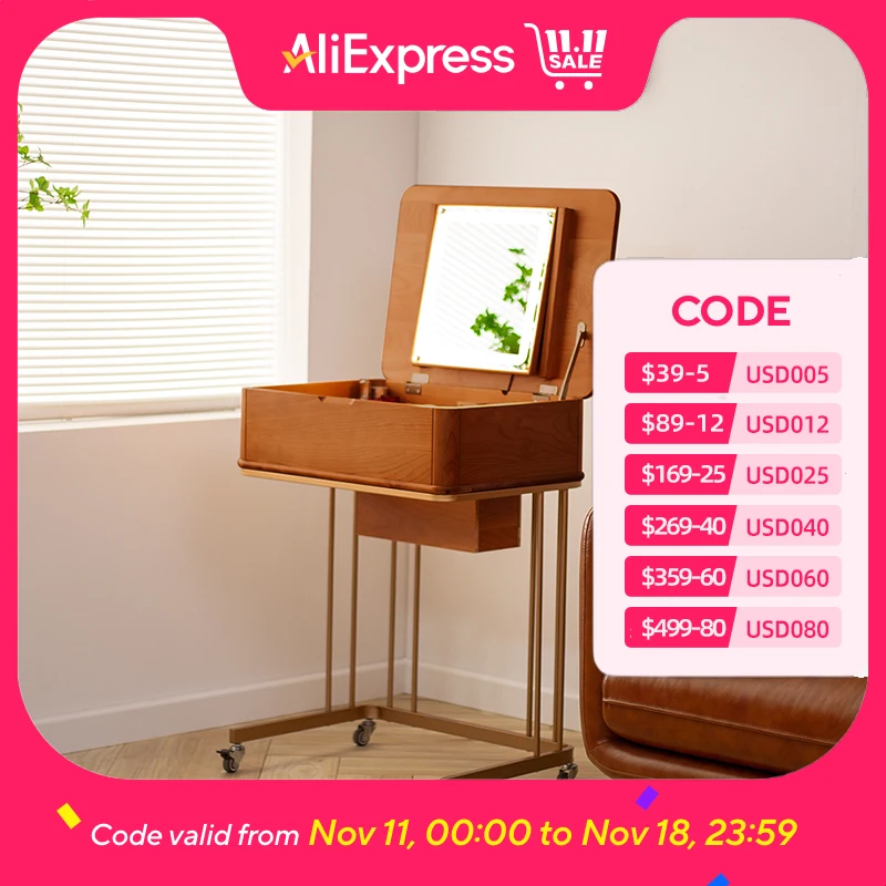 

Adult Portable Vanity Table Nordic Woman Wheels Storage Unique Bedroom Dressers Makeup Desk Mirror Penteadeira Furniture Home