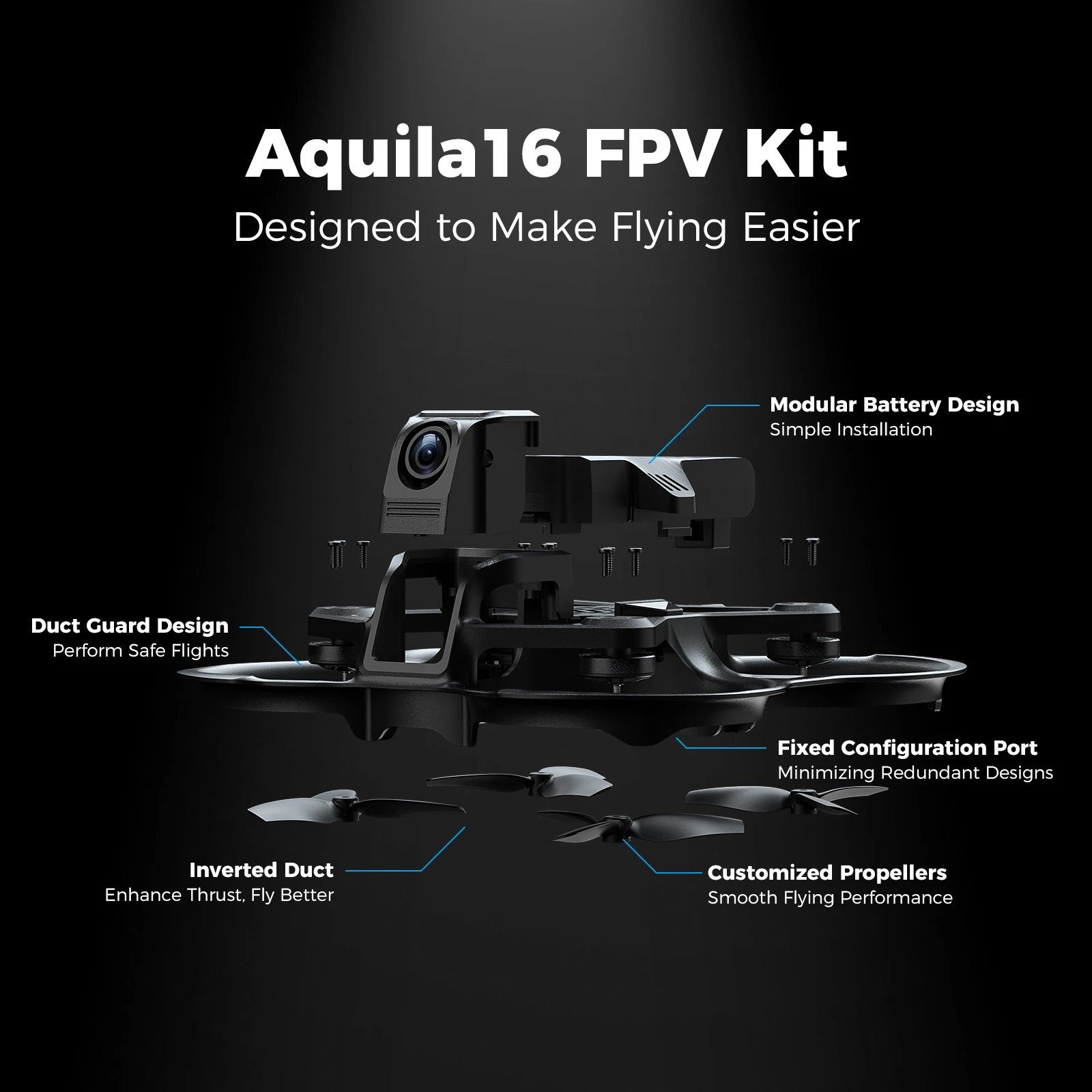 BETAFPV Aquila16 FPV Kit Brushless Racing Drone Professional Quadcopter Indoor Outdoor Camera Drone