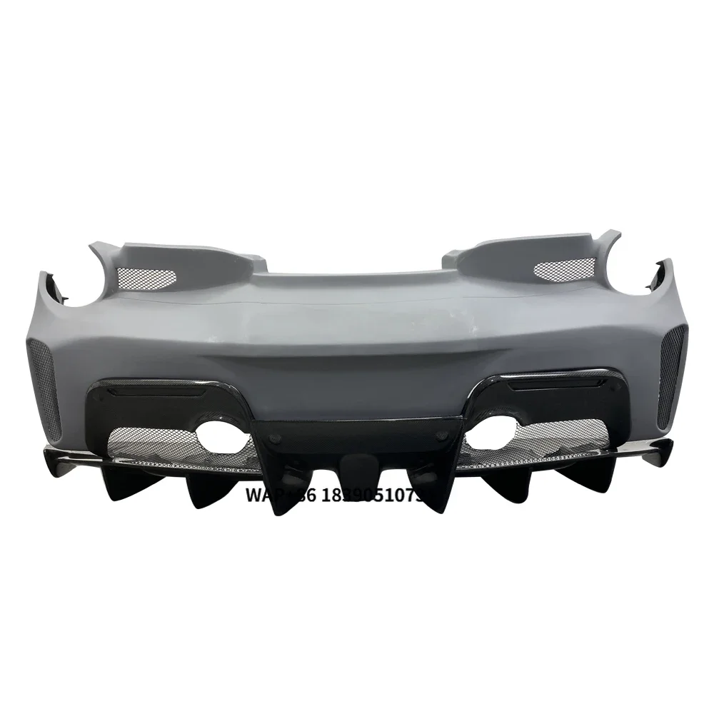 High Quality Pista Style Body Kit Carbon Fiber Rear Lip Rear Bumper for F 488 GTB