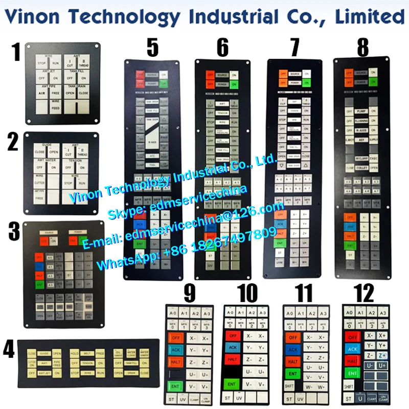 Main panel button film, manual control box panel, square panel, square panel, long panel, console button panel for A,AQ,AD,AG