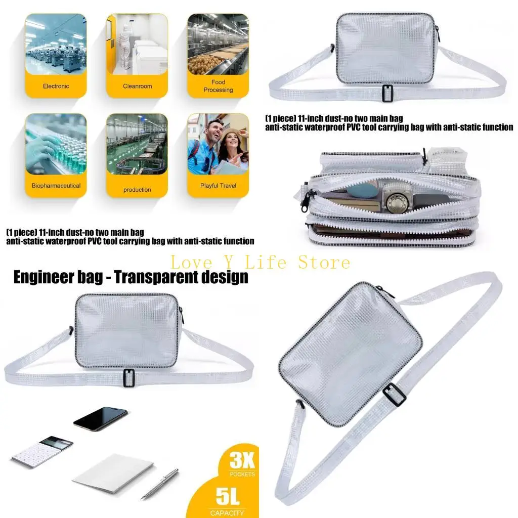 

L74C Эргономичная наплечная сумка для инструментов с высокой прозрачностью и антистатическими свойствами для безопасности