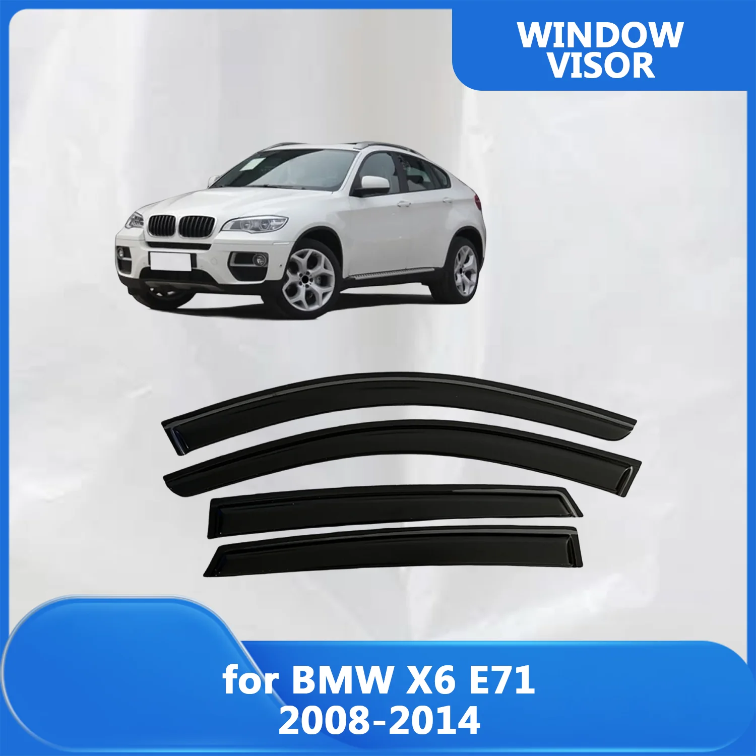 

Window Visor for BMW X6 E71 2008 2009 2010 2011 2012 2013 2014 Weathershied Door Visor Wind Sun Rain Guards Side Window Wind