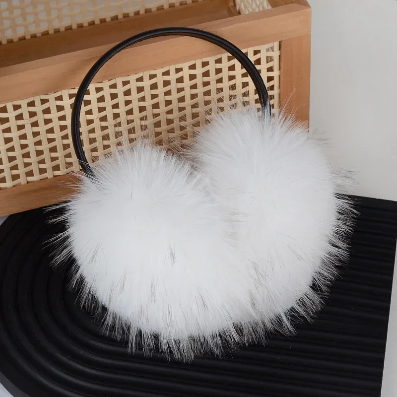 ผู้หญิงฤดูหนาว Faux FUR Earmuffs หนานุ่ม Faux Fox FUR Earmuffs สาวแฟชั่นคุณภาพสูง Faux Fox FUR ป้องกันหู