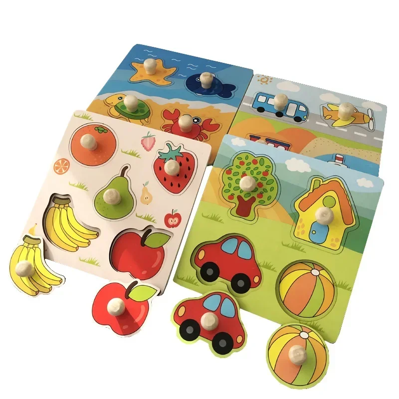 Brinquedos Montessori para Bebê, Prancheta de Mão, Jogo de Puzzle, Motoras Finas, Brinquedos Educativos Infantis, Crianças, 1 ano, 2 anos, 3 anos