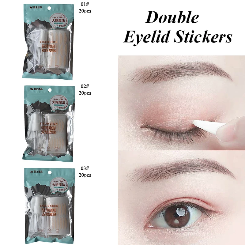 240pcs/pack Double Eyelid Tape Three Styles Big Eyes Invisible Eyelid Sticker Glue Free Self-adhesive Double Eyelid Patches