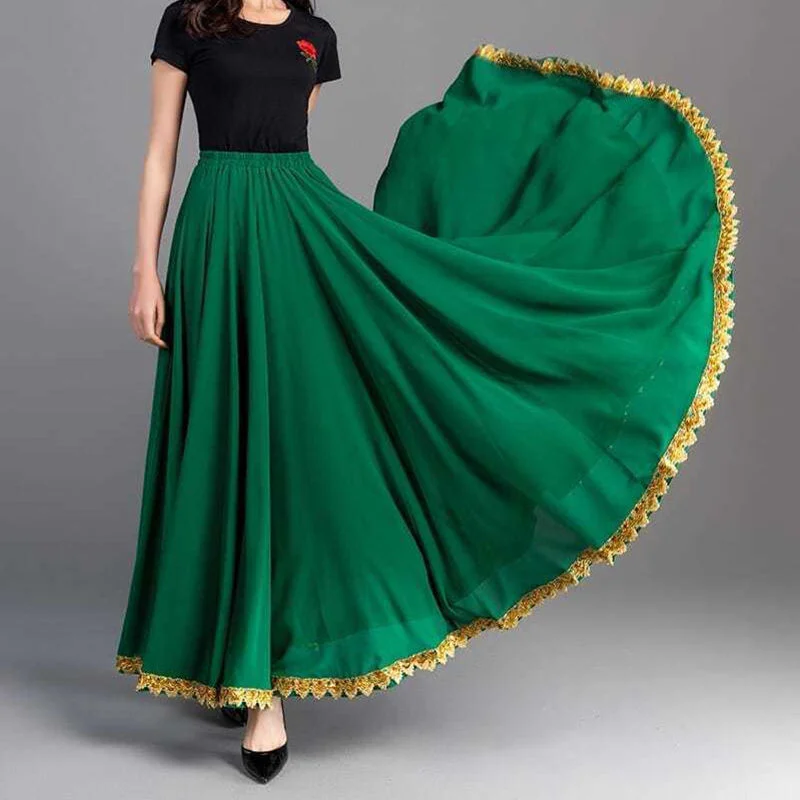 

Swing Chiffon Skirt Dance Dance Long Skirt Long Skirt Korean Fashion Skirts Clothes for Women