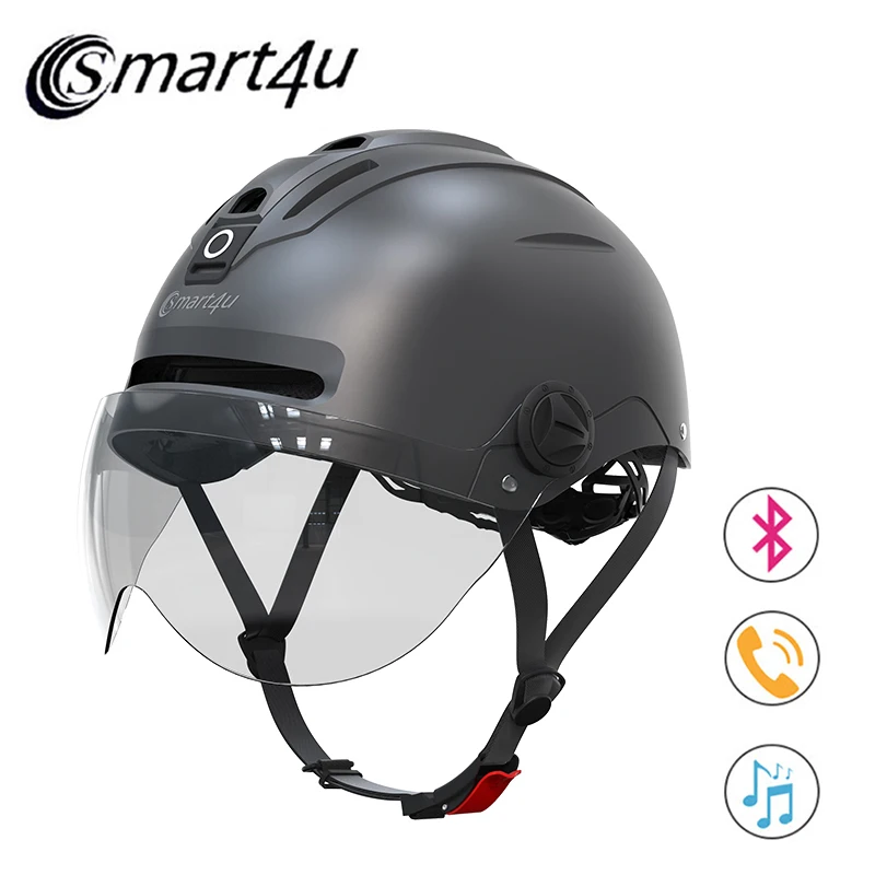 Smart4u S1 Smart Bike Helmet with Auto Sensor LED Bluetooth SOS Alert Cycling MTB Men Riding Motorcycle Bicycle Scooter Helmets