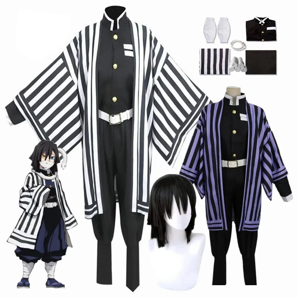 

Anime Demon Slayer Kimetsu No Yaiba Cosplay Iguro Obanai Costume Kimono Halloween Party Carnival Costumes For Adult Kids