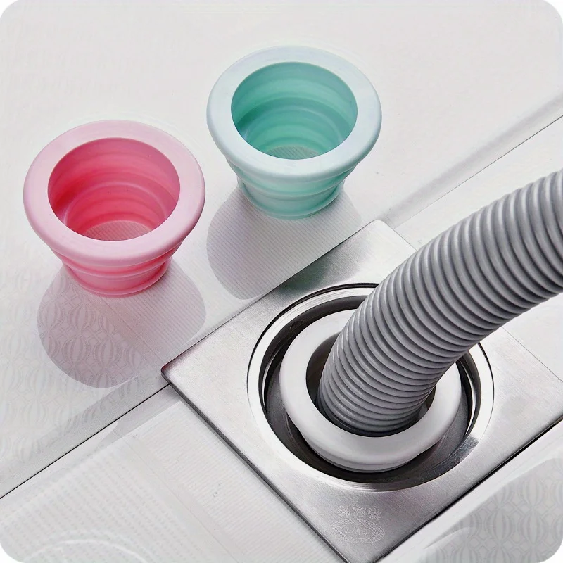3pcs Silicone Floor Drain Covers, Washing Machine, Bathroom,  Sewer Anti Blocking, Insect Proof And Odor Proof Sealing Rings