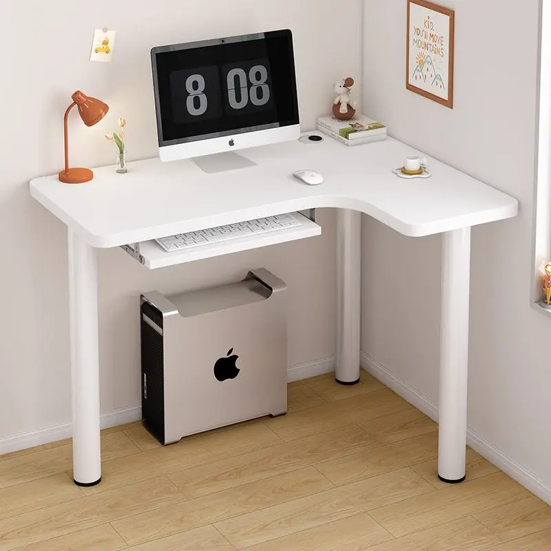 Solid Wood Corner Desk Furniture L Shaped Home Office Desk Modern Study Writing Table Computer Desk for Small Spaces