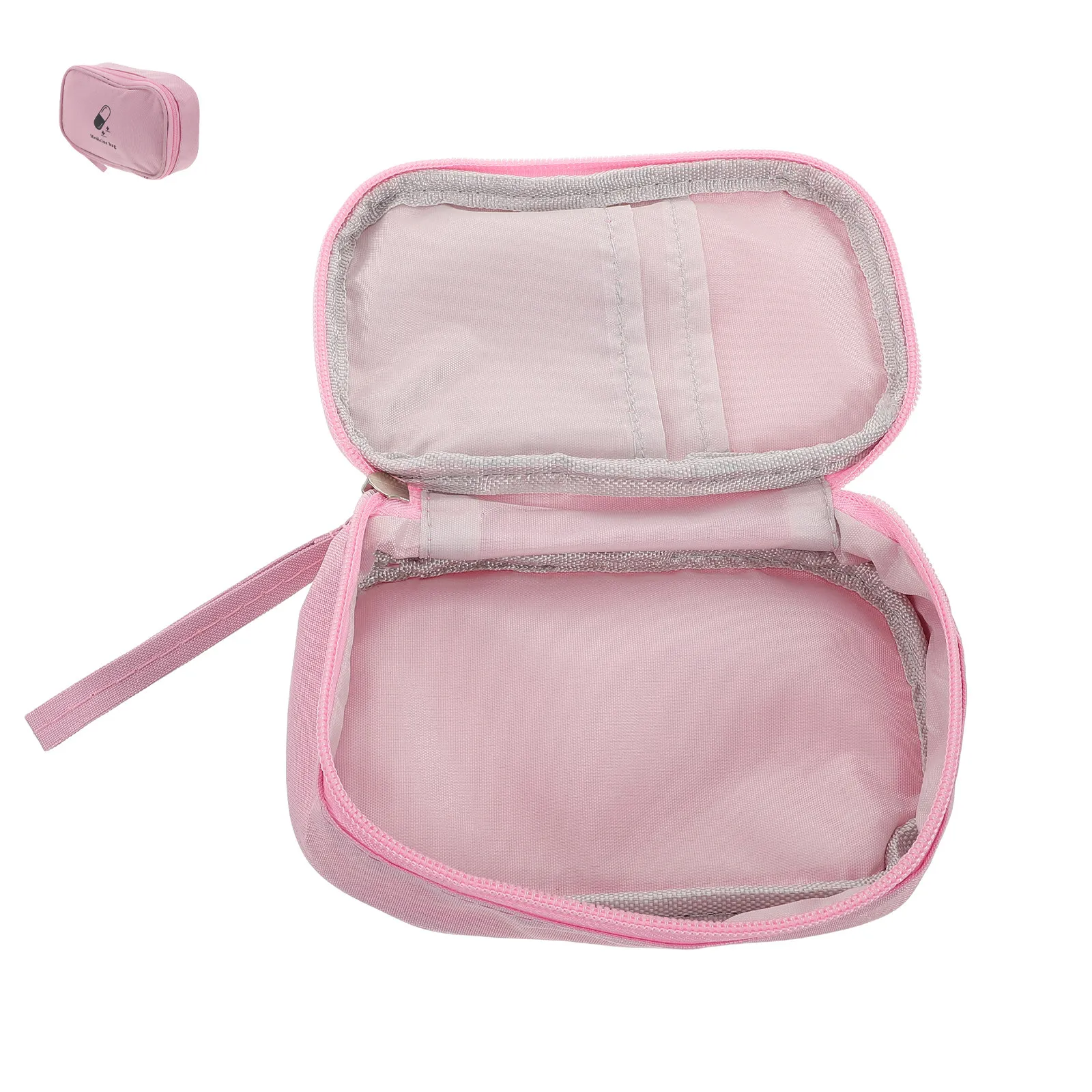 Portable Small Medicine Travel Bag Zippered Organizer Pouch Handy Pills Storage Outdoor Case Medicine Storage Box