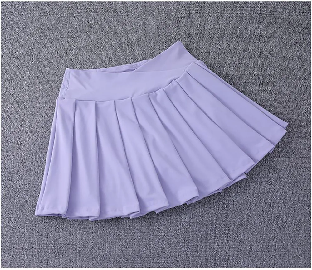 Women's Clothing Pleated yoga Skirts summer vacation anti glare badminton tennis high waist fashionable white sports short skirt