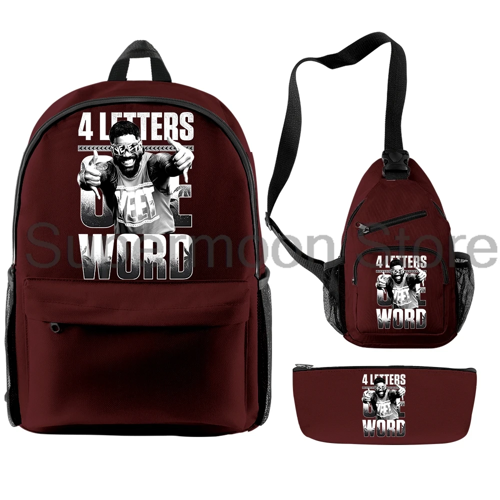 Jey Uso Quattro Lettere Una Parola Merch 3 pz/set Zaino Borsa a Tracolla Donna Uomo Zaino Casual Daypack Borse da Viaggio all'aperto