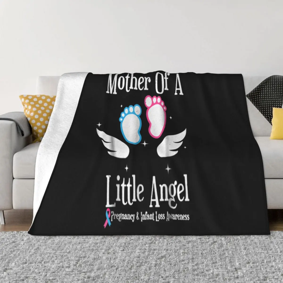 Original Mother Of A Little Angel Pregnancy And Infant Loss Cheap Price Promotion Game Throw Blanket