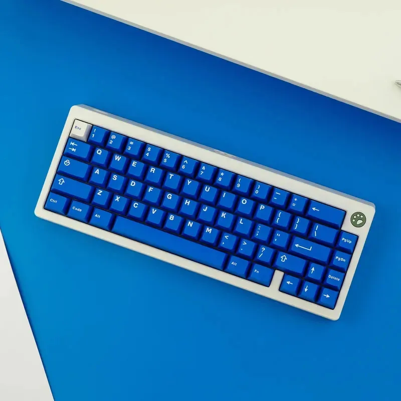 2026 132 клавиши/набор Aifei Icon GMK Classic Blue Keycaps Abs Double Shot Key Caps Cherry Profile Keycap для 61 64 68 84 87 96 980 1