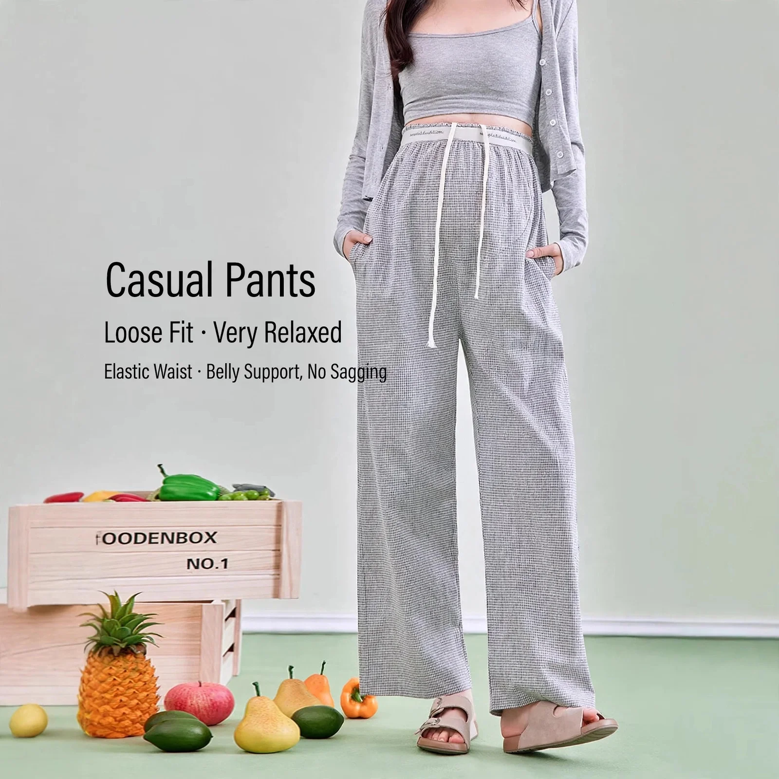 Maternity Maternity Pants Cotton Straight Leg Spring Autumn Plaid Casual Loose Thin Soft Breathable Pregnancy Wear Women Comfortable - Aliexpress Deal