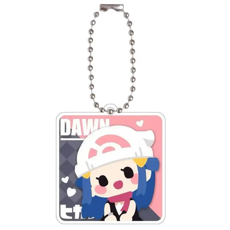Pokemon Gift Ash Ketchum Keychains Marnie Brock Piplup Dawn Kieran Serena Diy Acrylic Action Toy Figure Anime Collection Pendant