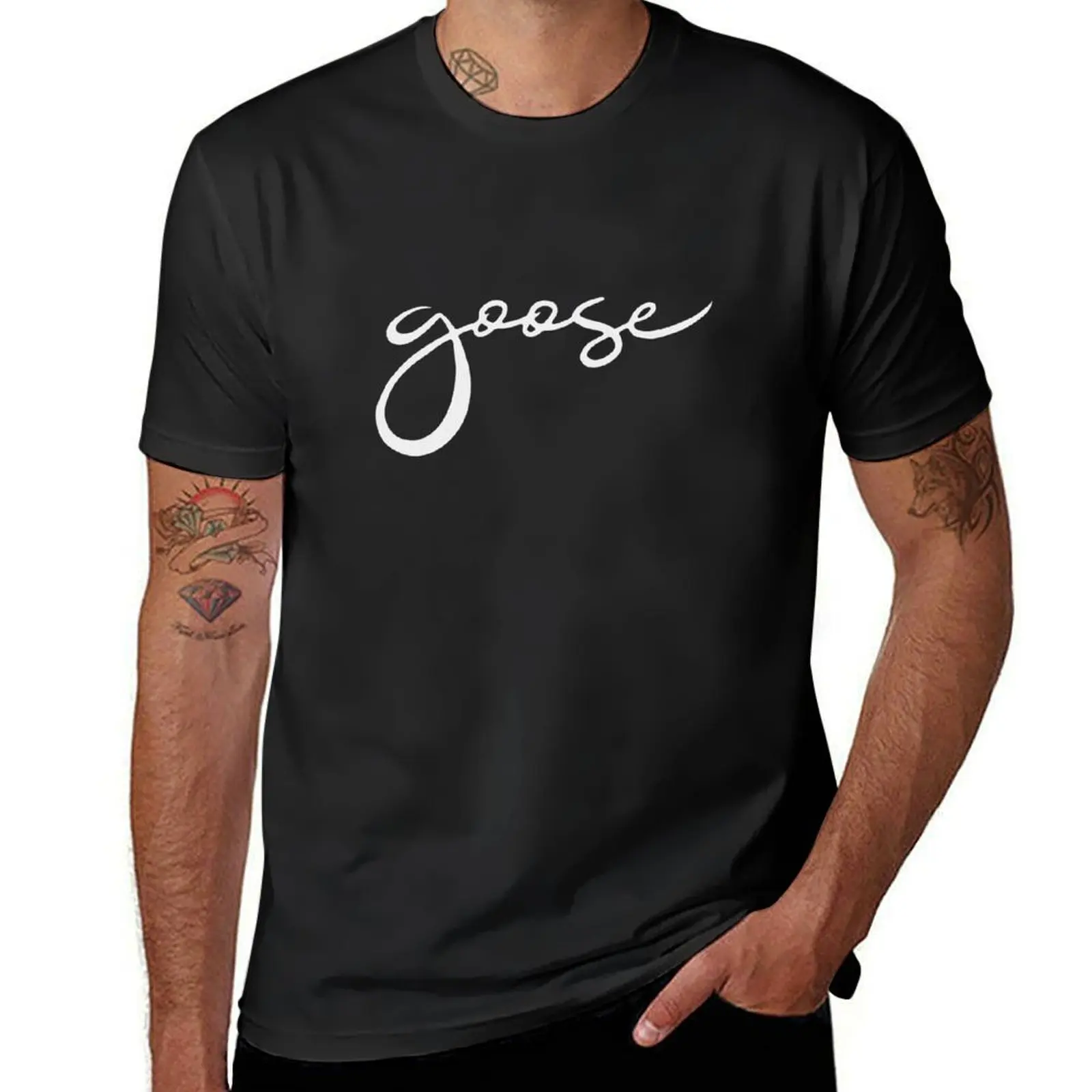 white gosse T-Shirt summer top quick drying Short sleeve tee men