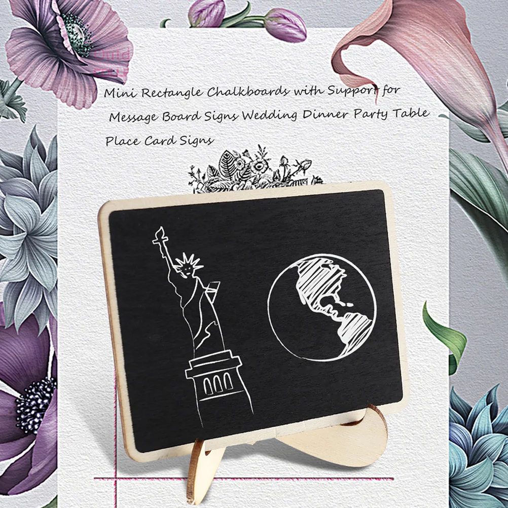 

20Pcs Mini Chalkboards with Narrow Wood Frame Erasable Reusable Message Signs for Wedding Party Table Place Cards